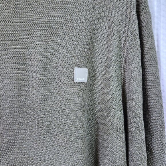 Bench Sweater Men's XXL Long Sleeve Green Pullover Hooded Long Sleeve Top - Picture 3 of 9
